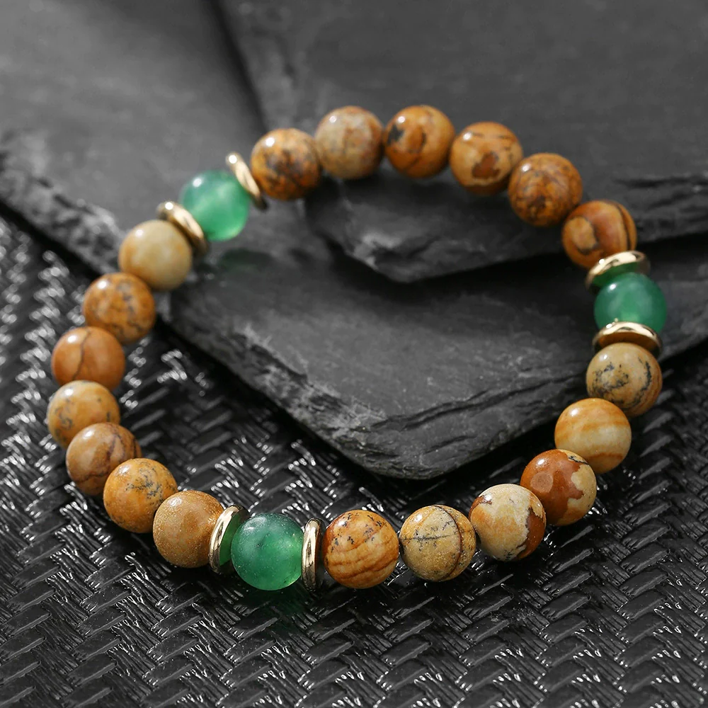 Handmade Geometric Black Frosted Volcanic Stone Bracelet Unisex Hand Jewelry Accessories - Image 10