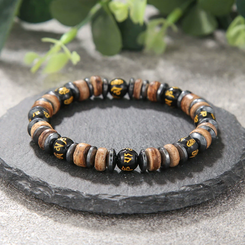 Handmade Geometric Style Unisex Bracelet Jewelry With Black Gallstone And Turquoise - Image 21