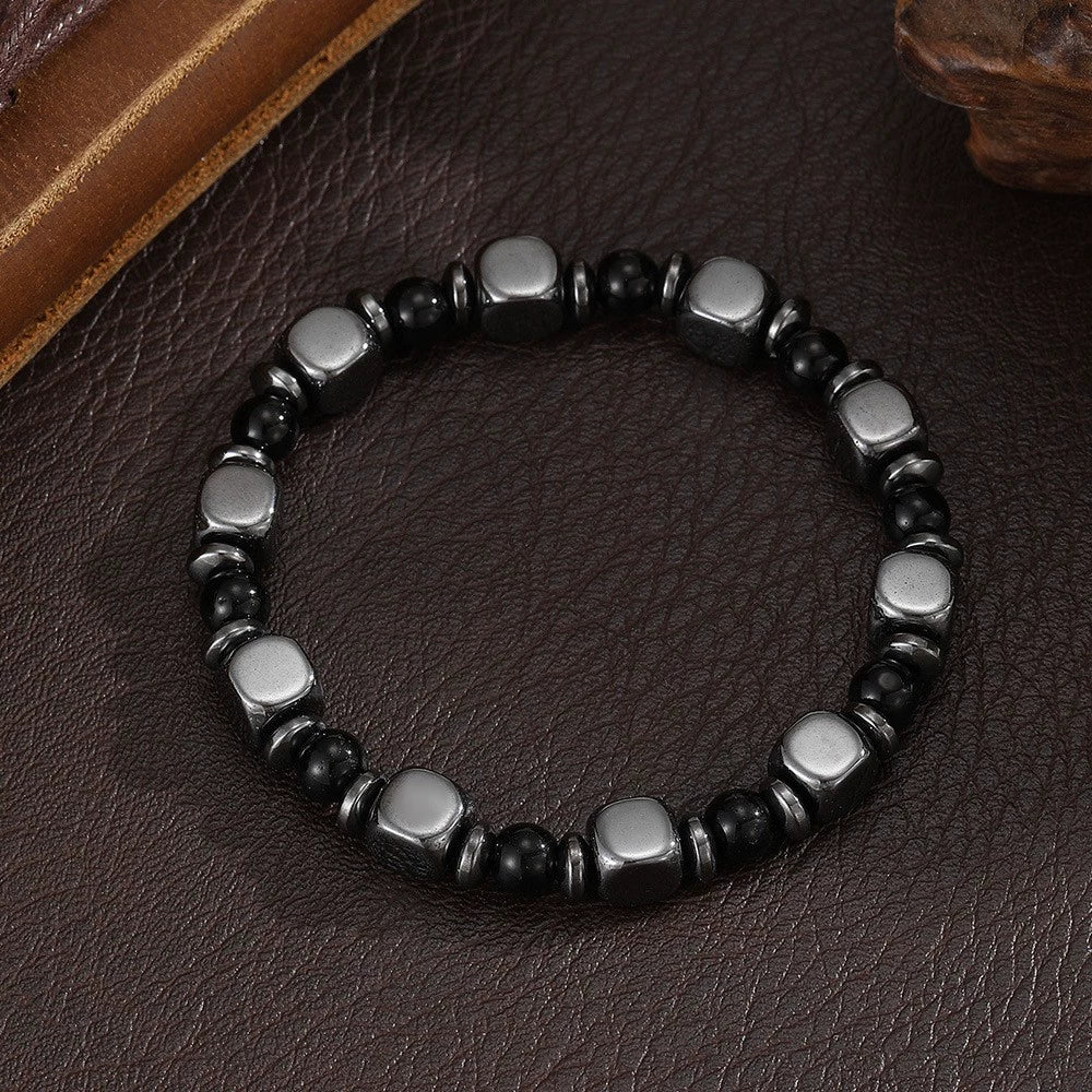 Handmade Geometric Style Unisex Bracelet Jewelry With Black Gallstone And Turquoise - Image 45
