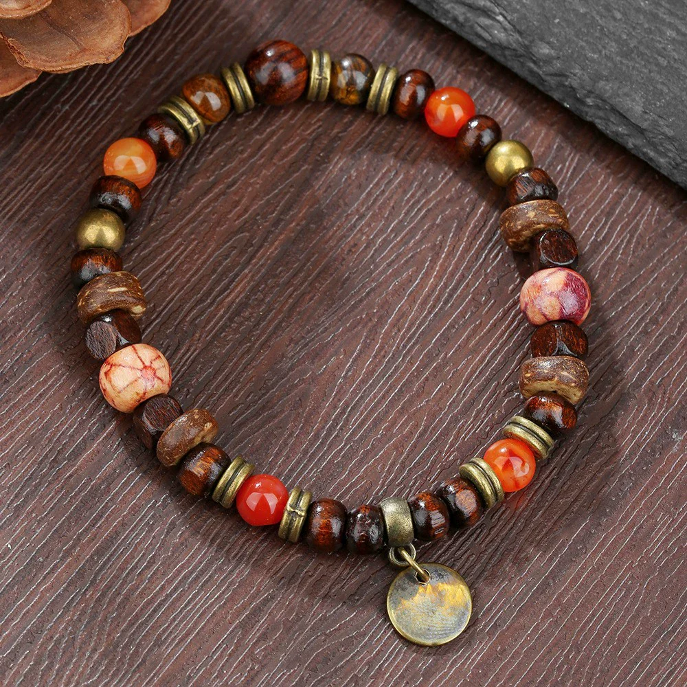 Handmade Geometric Style Unisex Bracelet Jewelry With Black Gallstone And Turquoise - Image 49