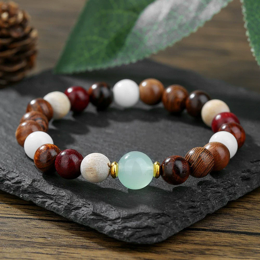 Handmade Geometric Style Unisex Bracelet Jewelry With Black Gallstone And Turquoise - Image 52