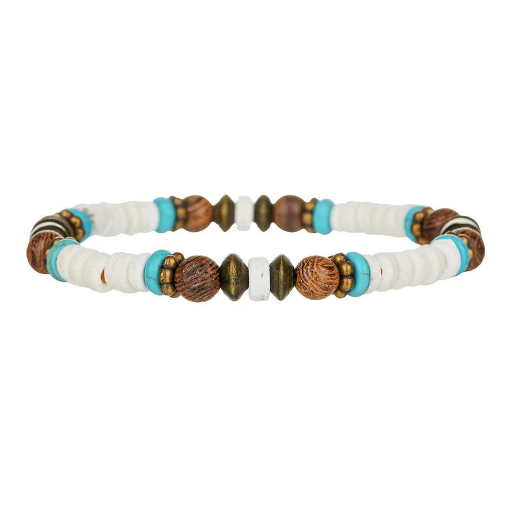 Handmade Geometric Style Unisex Bracelet Jewelry With Black Gallstone And Turquoise - Image 55