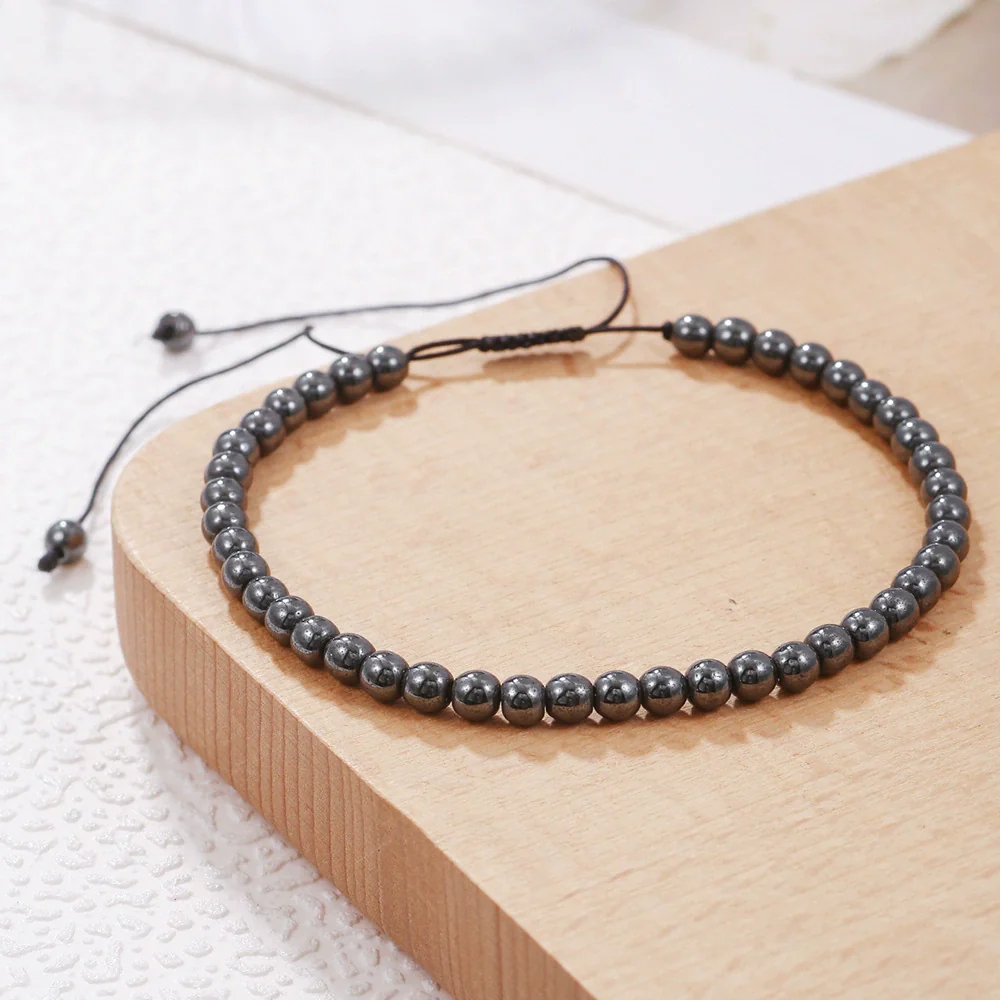 Handmade Geometric Tiger Eye Volcanic Stone Black Stone Unisex Bracelet Charm - Image 11