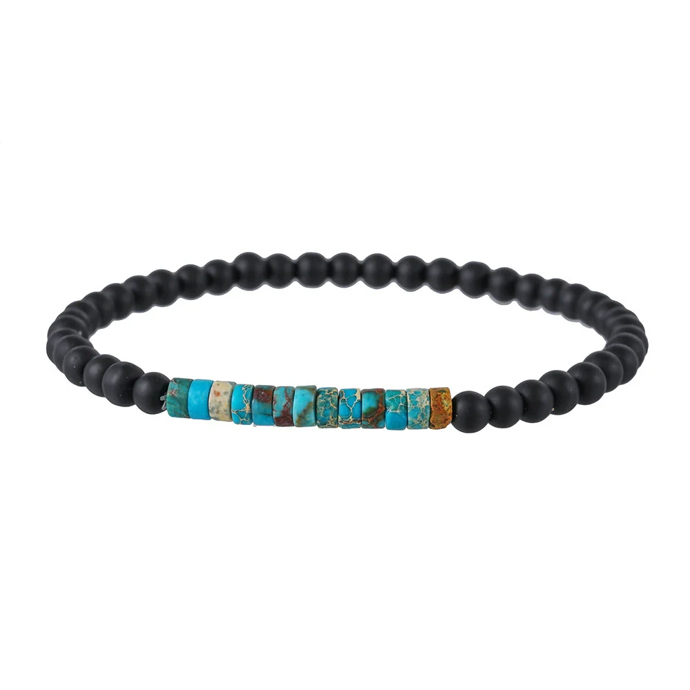 Handmade Geometric Wooden Beads Turquoise Coconut Shell Bracelet Unisex Hiphop Style - Image 14