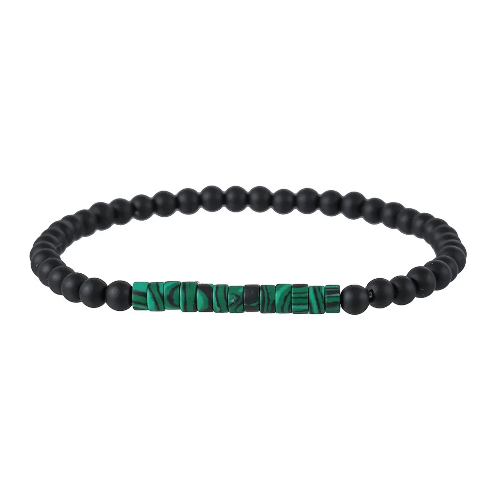 Handmade Geometric Wooden Beads Turquoise Coconut Shell Bracelet Unisex Hiphop Style - Image 15