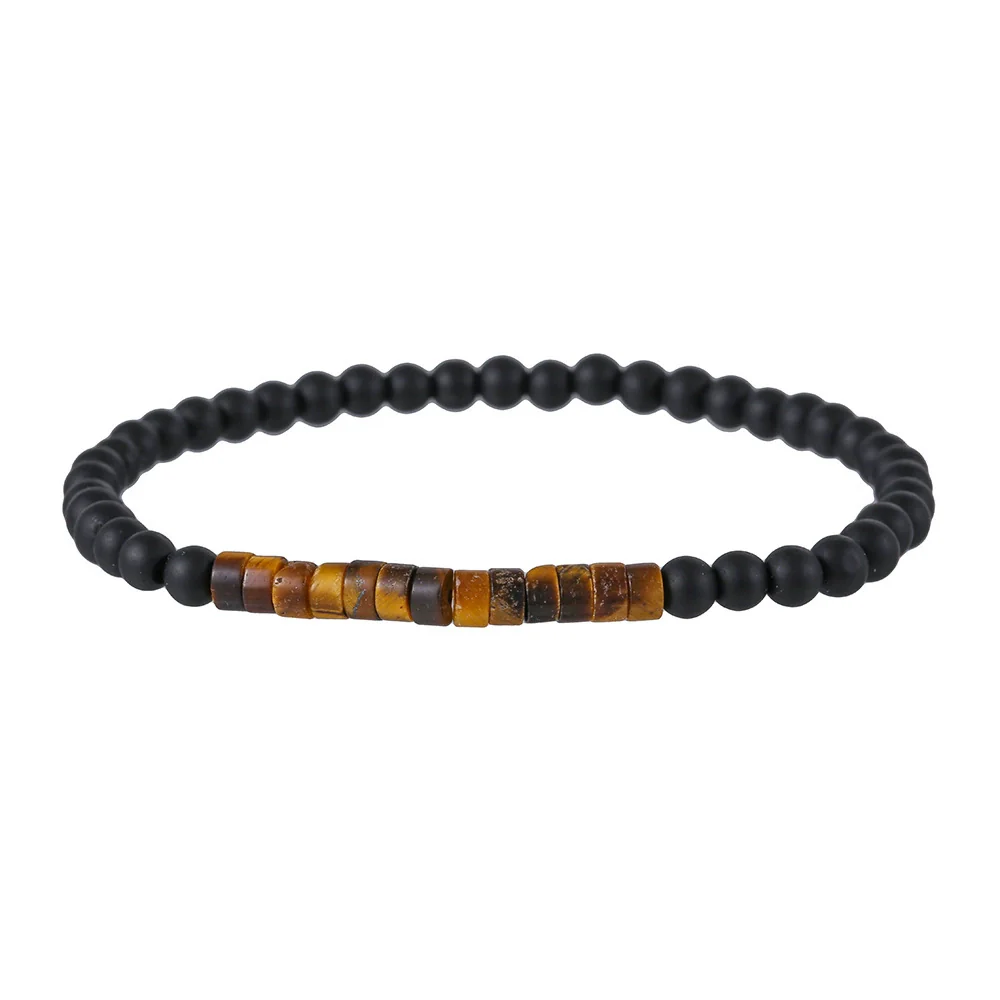 Handmade Geometric Wooden Beads Turquoise Coconut Shell Bracelet Unisex Hiphop Style - Image 16
