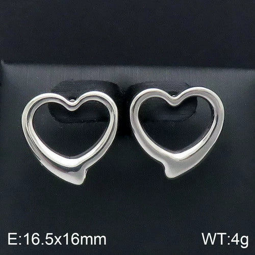 Handmade Hollow Love Pattern Stainless Steel And Titanium Steel Necklace Earrings Bracelet Three Piece Jewelry - Image 12