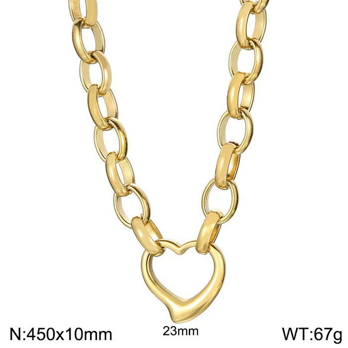 Handmade Hollow Love Pattern Stainless Steel And Titanium Steel Necklace Earrings Bracelet Three Piece Jewelry - Image 17