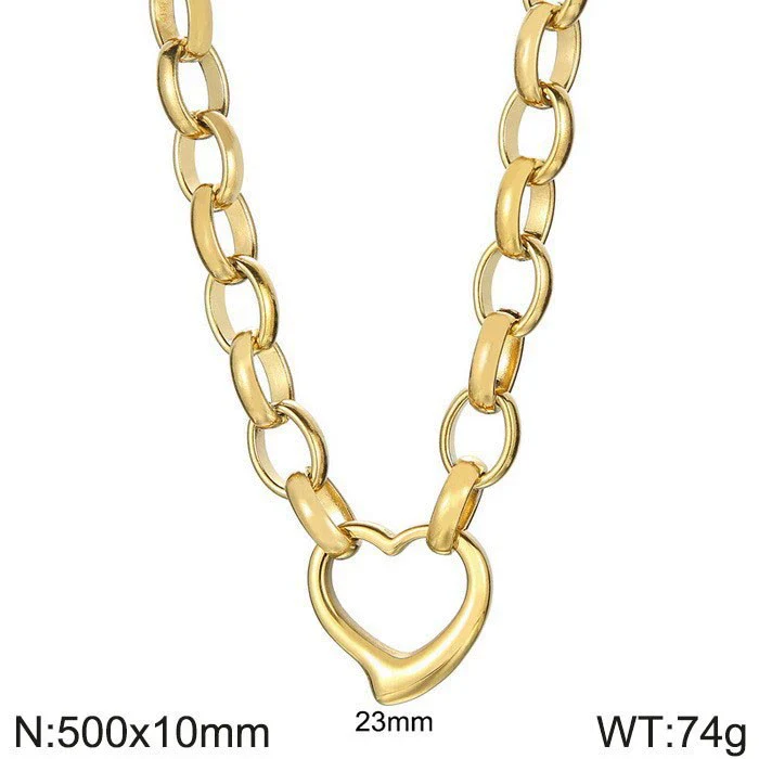 Handmade Hollow Love Pattern Stainless Steel And Titanium Steel Necklace Earrings Bracelet Three Piece Jewelry - Image 18