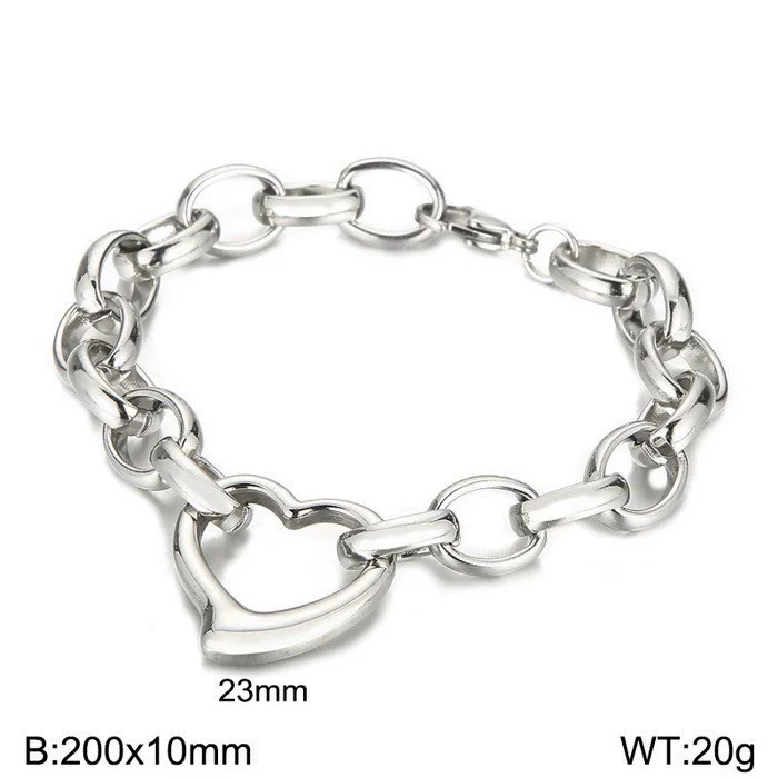 Handmade Hollow Love Pattern Stainless Steel And Titanium Steel Necklace Earrings Bracelet Three Piece Jewelry - Image 6