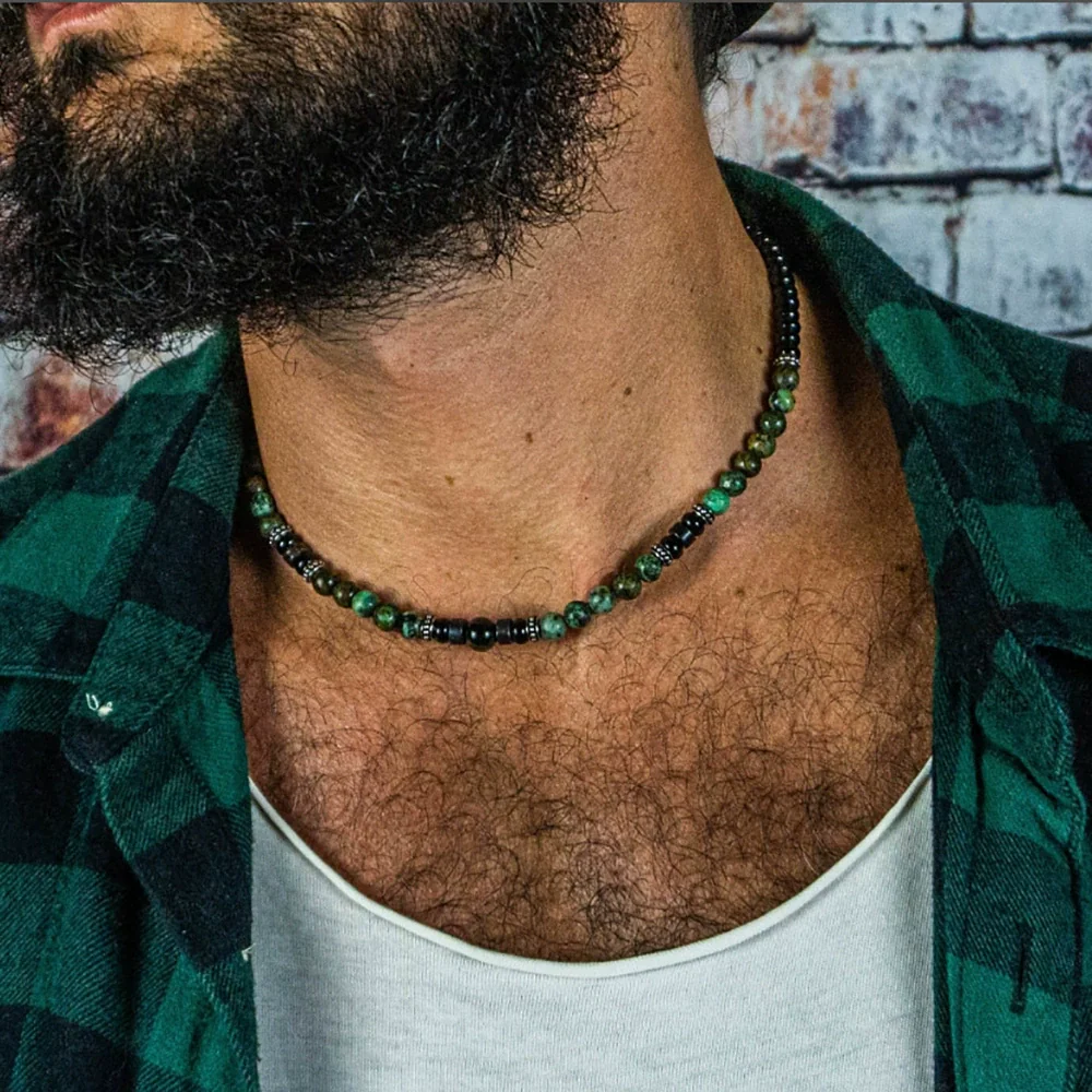 Handmade Natural Stone And Stainless Steel Alloy Geometric Style Unisex Necklace - Image 2
