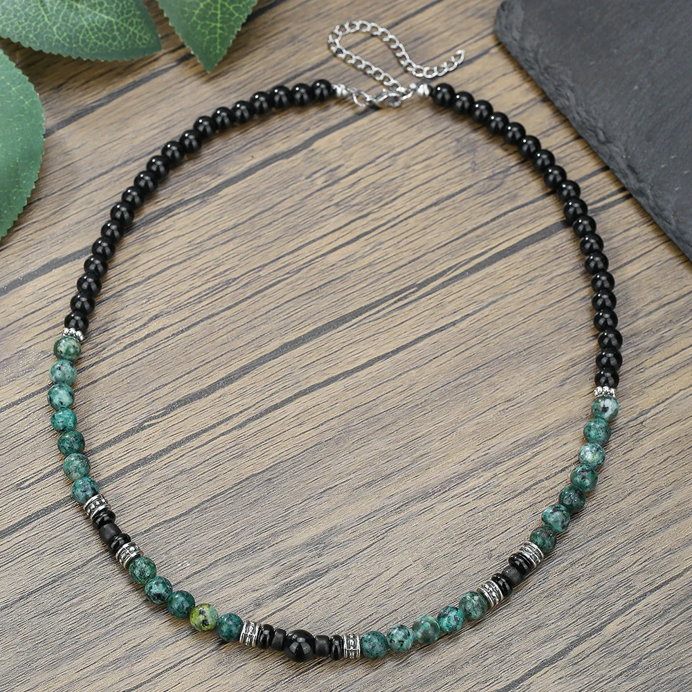 Handmade Natural Stone And Stainless Steel Alloy Geometric Style Unisex Necklace - Image 3
