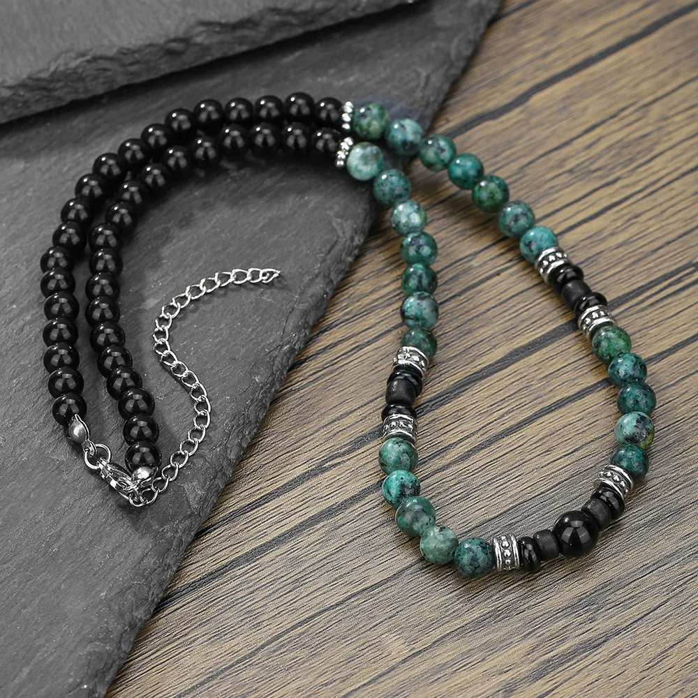 Handmade Natural Stone And Stainless Steel Alloy Geometric Style Unisex Necklace - Image 4