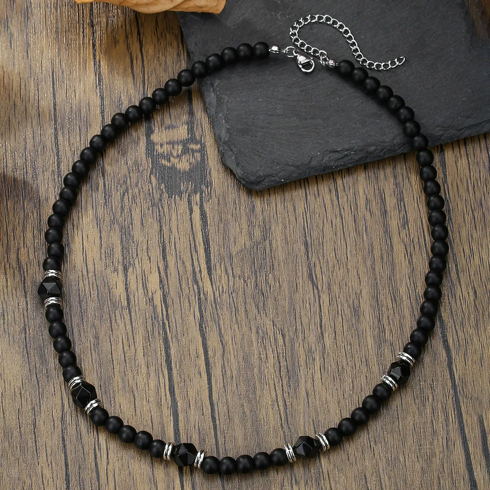 Handmade Natural Stone And Stainless Steel Alloy Geometric Style Unisex Necklace - Image 7