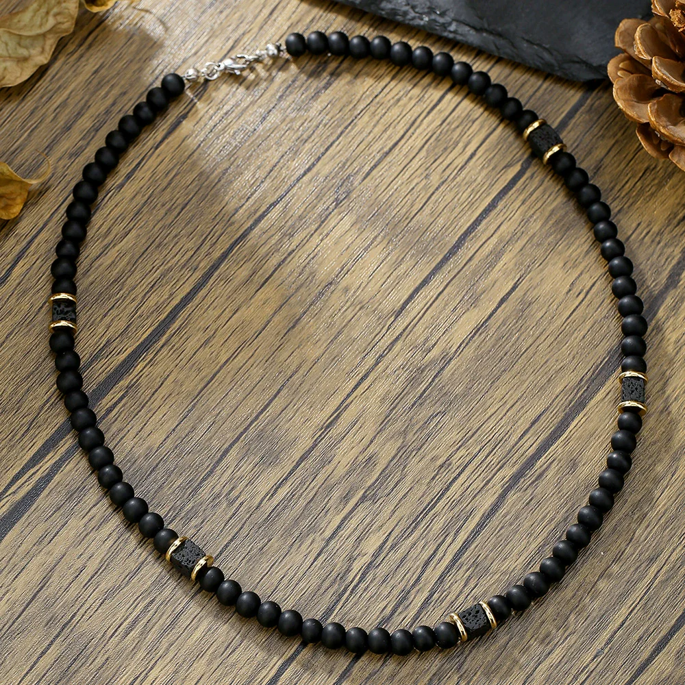 Handmade Natural Stone And Stainless Steel Alloy Geometric Style Unisex Necklace - Image 8