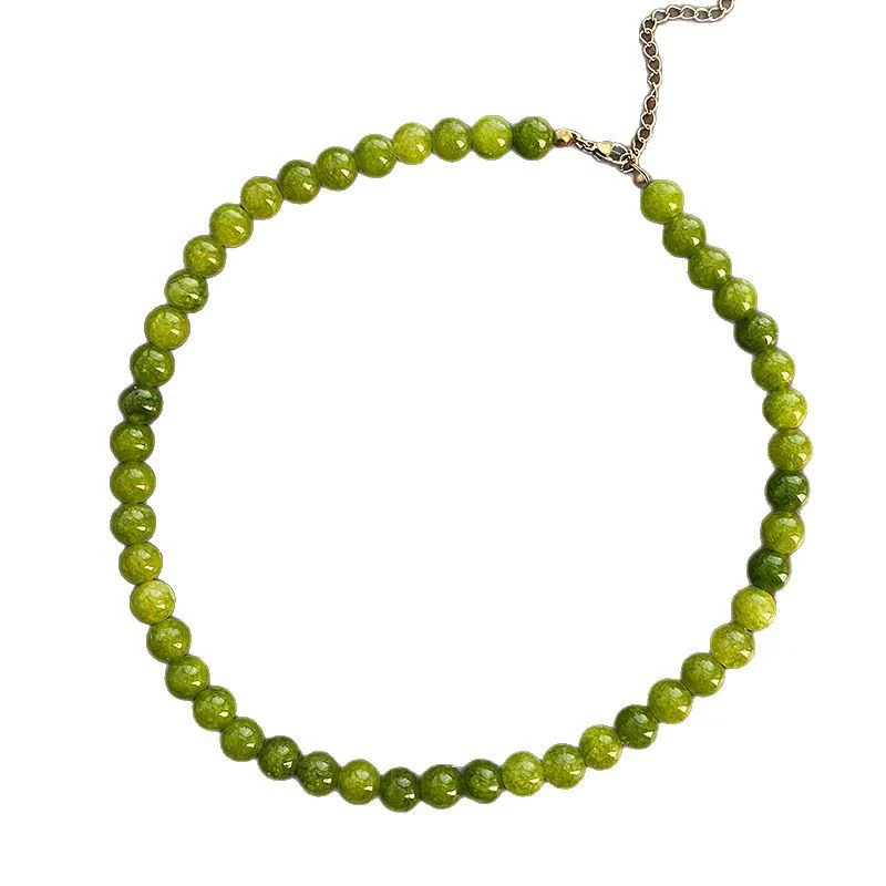 Handmade Natural Stone Beaded Geometric Clavicle Necklace With Real Gold Plating For Women - Image 5