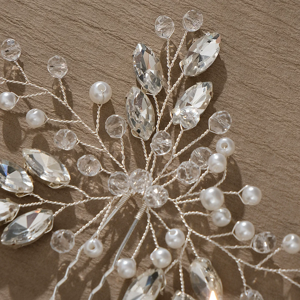 Handmade Pearl And Rhinestone Ushaped Hairpin With Flower Design Ancient Style Hair Accessories - Image 4