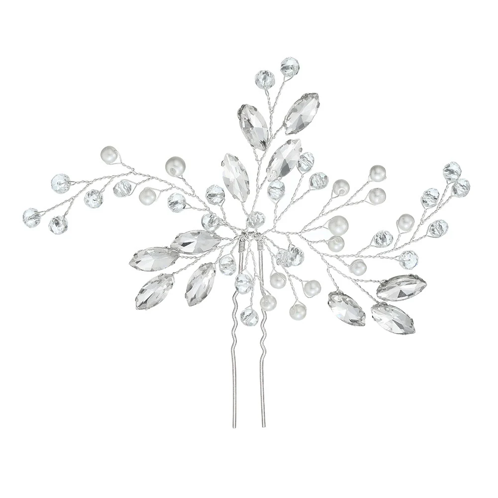 Handmade Pearl And Rhinestone Ushaped Hairpin With Flower Design Ancient Style Hair Accessories - Image 5