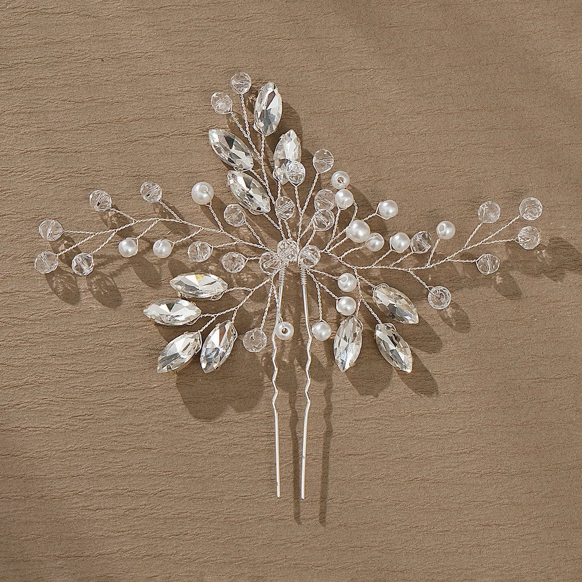 Handmade Pearl And Rhinestone Ushaped Hairpin With Flower Design Ancient Style Hair Accessories - Image 6