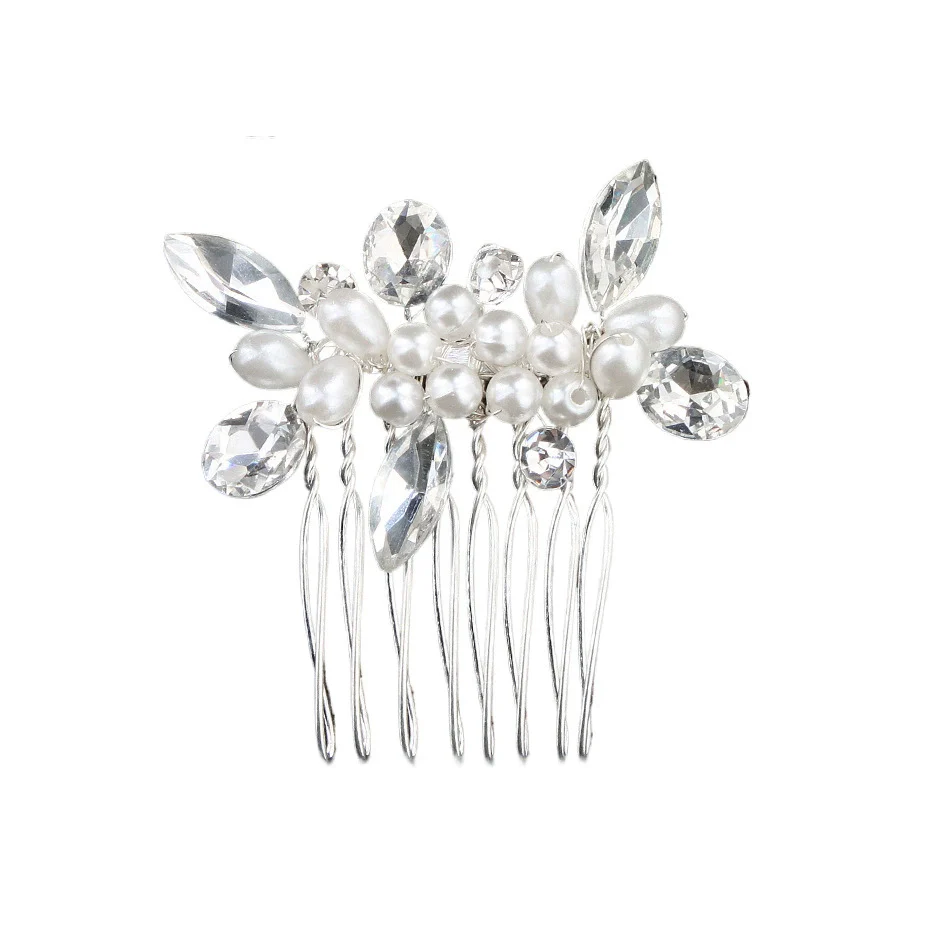 Handmade Pearl Hair Comb With Flower Pattern For Women - Image 5