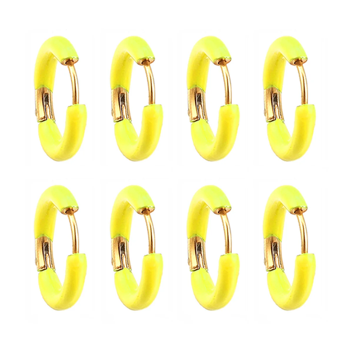 Handmade Stainless Steel Ear Buckle With Enamel Color And Oil Drop Design Geometric Style Electroplated - Image 14