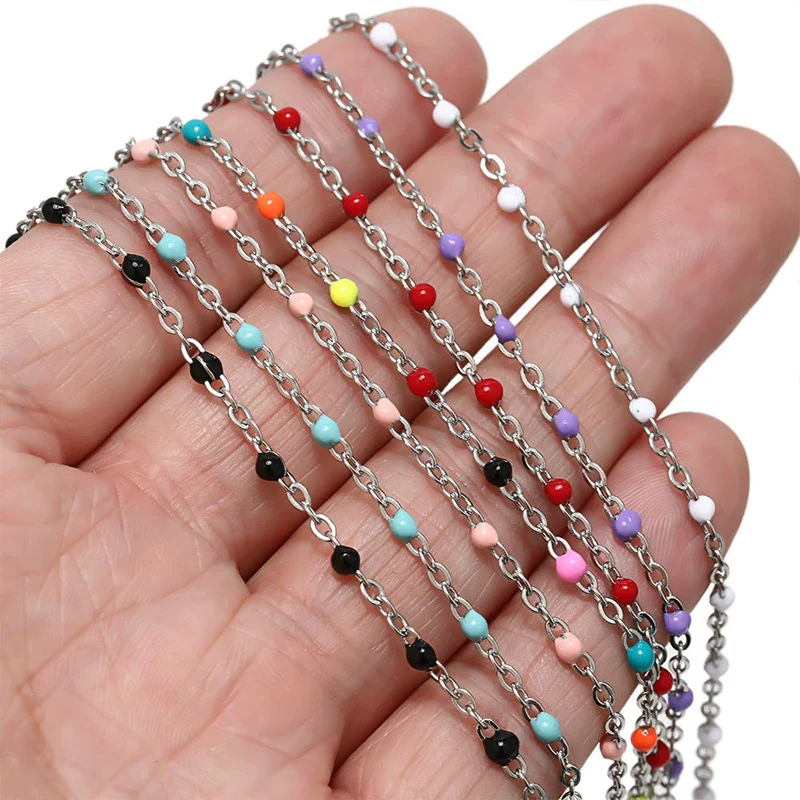 Handmade Stainless Steel Enamel Oil Drop Chain For Necklace And Bracelet Diy Accessories - Image 2