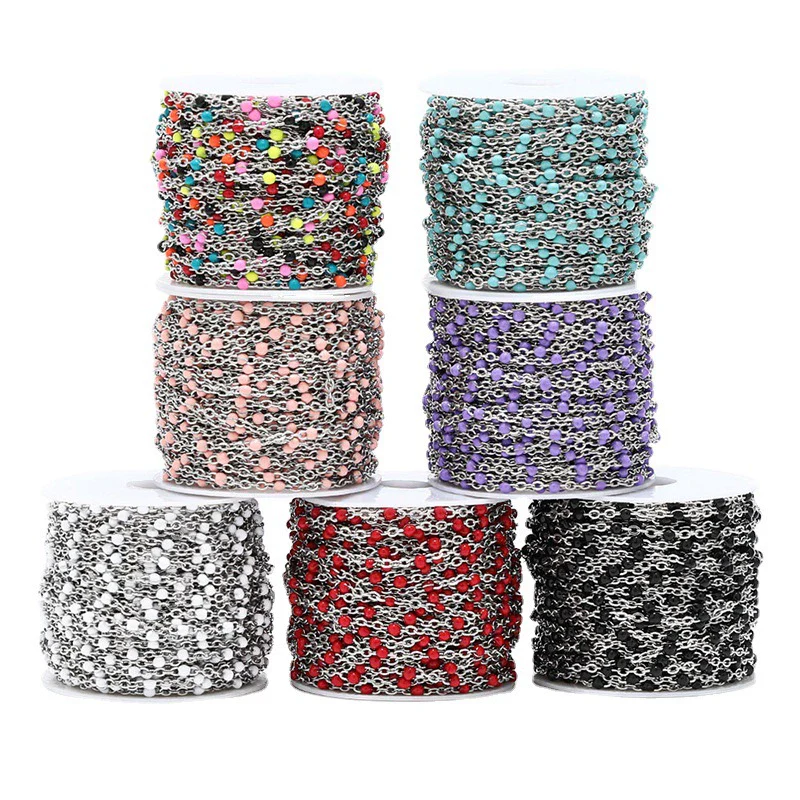 Handmade Stainless Steel Enamel Oil Drop Chain For Necklace And Bracelet Diy Accessories - Image 3