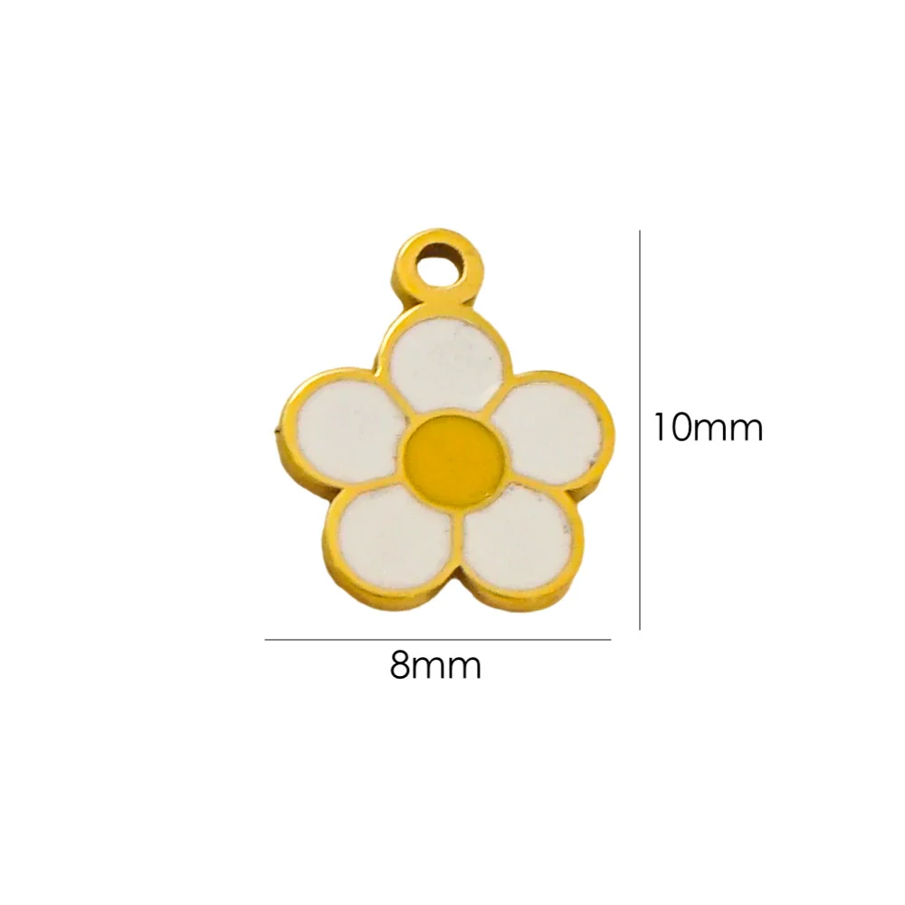 Handmade Stainless Steel Jewelry Accessories Pendant With Dripping Oil Treatment Flower Pineapple Rainbow Love Design - Image 10