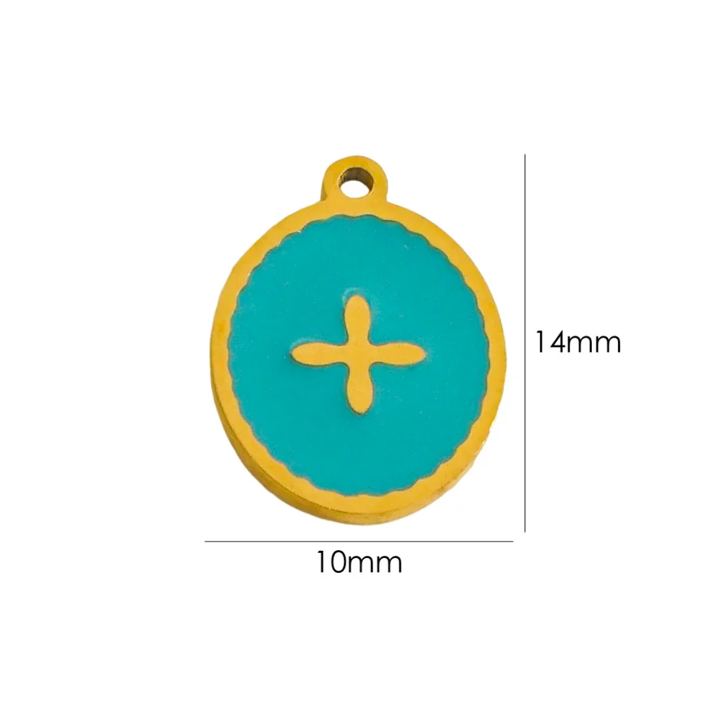 Handmade Stainless Steel Jewelry Accessories Pendant With Dripping Oil Treatment Flower Pineapple Rainbow Love Design - Image 17