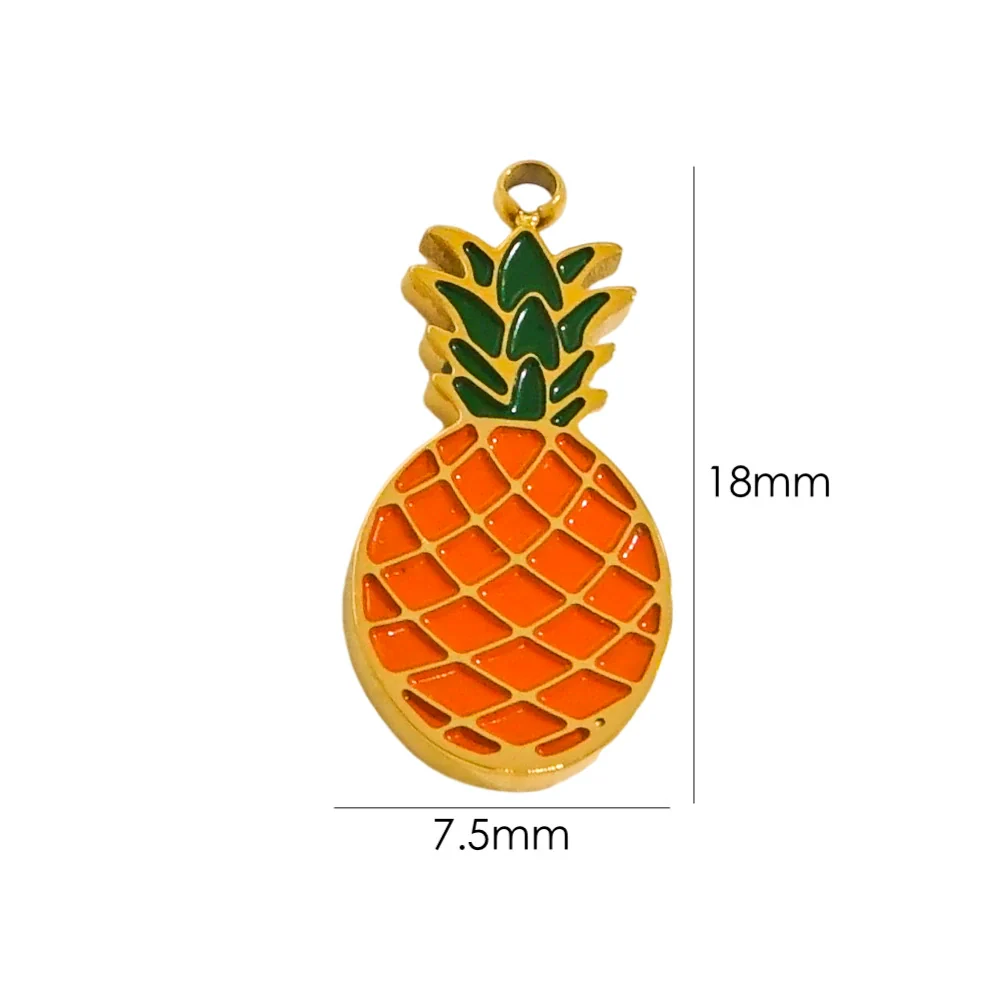 Handmade Stainless Steel Jewelry Accessories Pendant With Dripping Oil Treatment Flower Pineapple Rainbow Love Design - Image 6