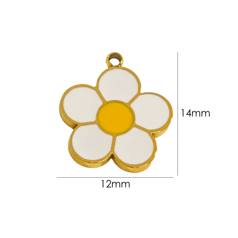 Handmade Stainless Steel Jewelry Accessories Pendant With Dripping Oil Treatment Flower Pineapple Rainbow Love Design - Image 8