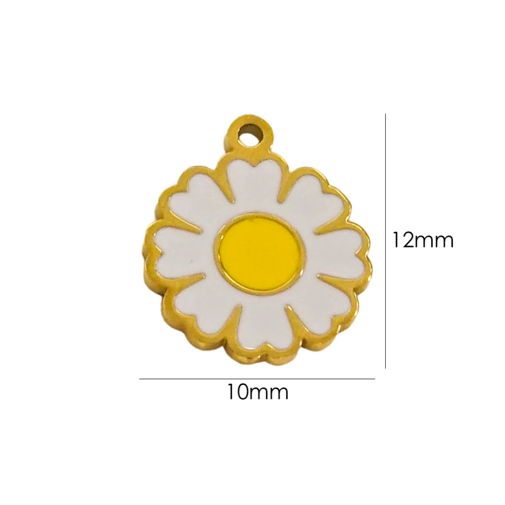 Handmade Stainless Steel Jewelry Accessories Pendant With Dripping Oil Treatment Flower Pineapple Rainbow Love Design - Image 9