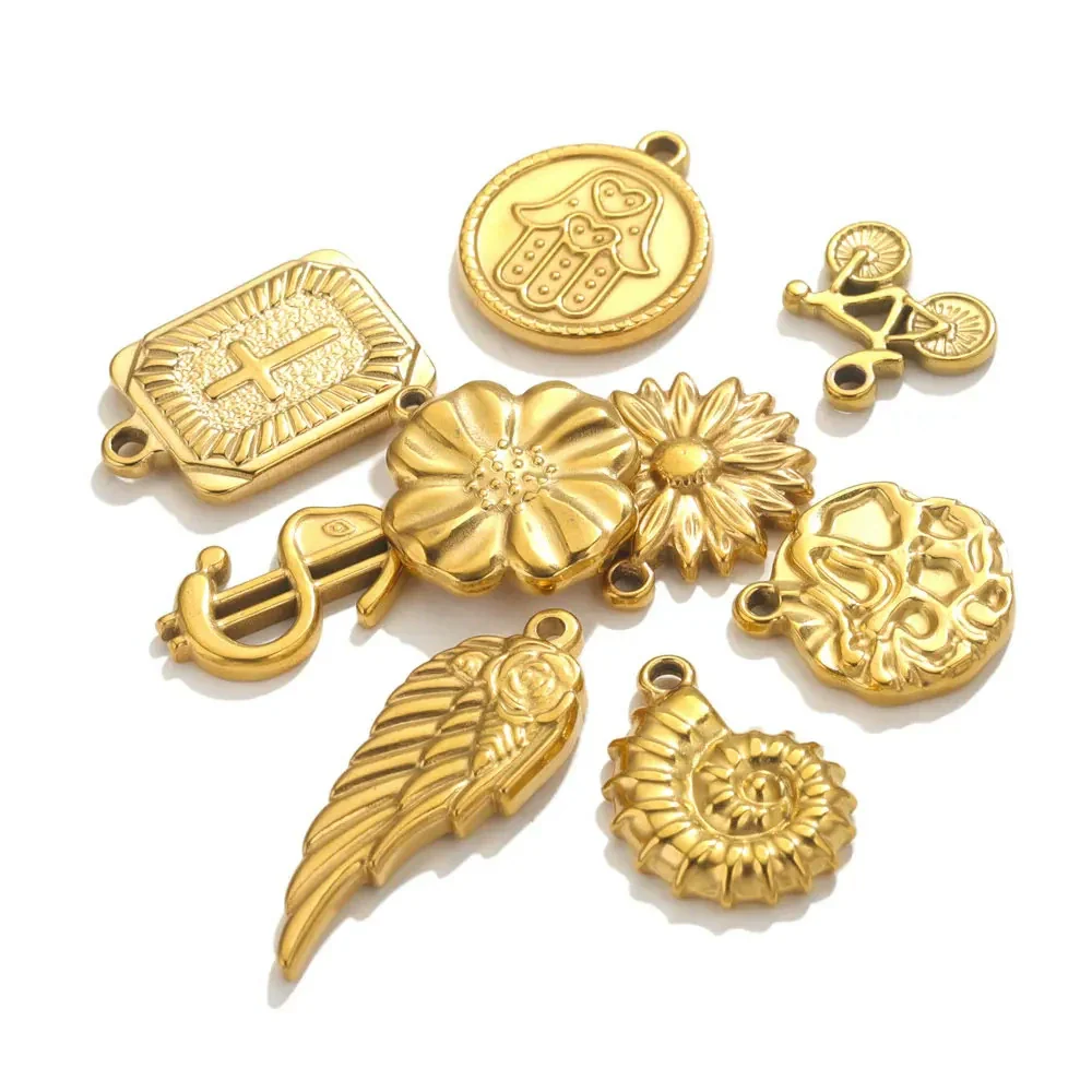 Handmade Stainless Steel Jewelry Accessories With Totem Pattern And 18K Electroplating For Pendant Bracelet Necklace - Image 2