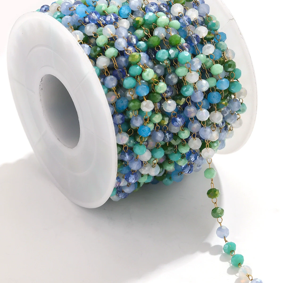 Handmade Stainless Steel Mixed Color Beaded Crystal Chain Clip Jewelry With Vacuum Gold Plating - Image 10
