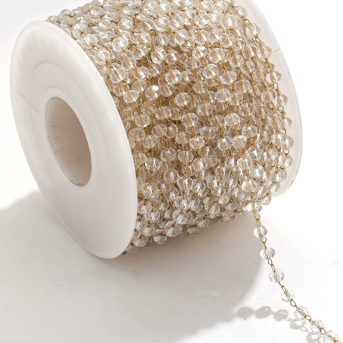 Handmade Stainless Steel Mixed Color Beaded Crystal Chain Clip Jewelry With Vacuum Gold Plating - Image 14