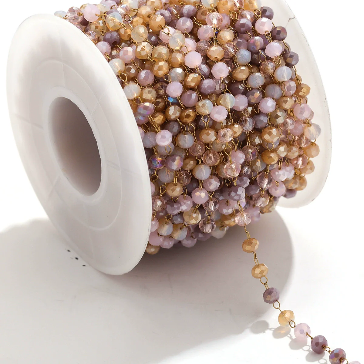 Handmade Stainless Steel Mixed Color Beaded Crystal Chain Clip Jewelry With Vacuum Gold Plating - Image 15