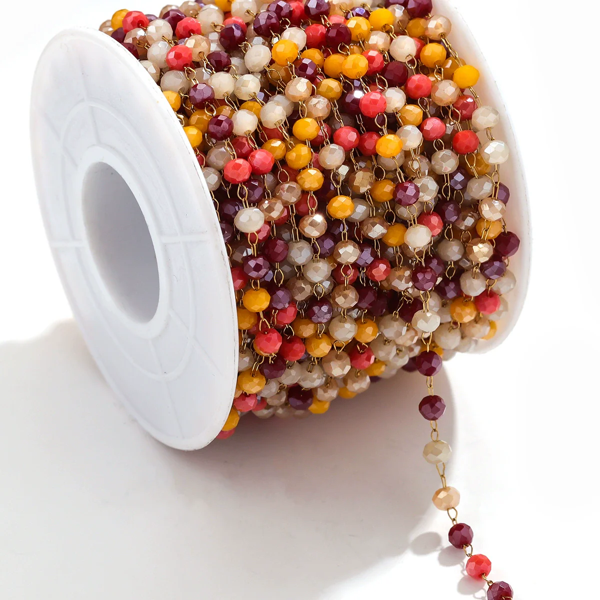 Handmade Stainless Steel Mixed Color Beaded Crystal Chain Clip Jewelry With Vacuum Gold Plating - Image 6