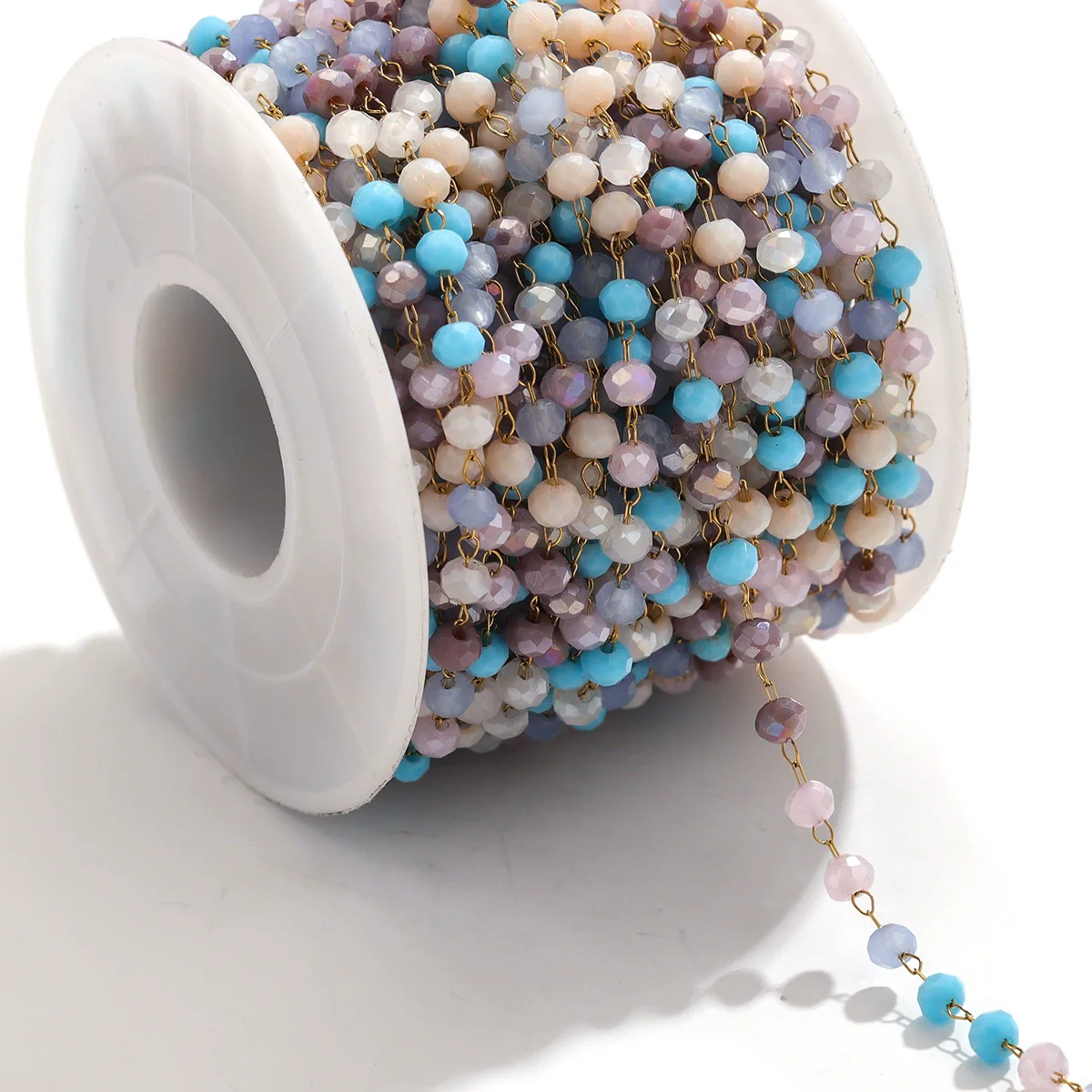 Handmade Stainless Steel Mixed Color Beaded Crystal Chain Clip Jewelry With Vacuum Gold Plating - Image 8