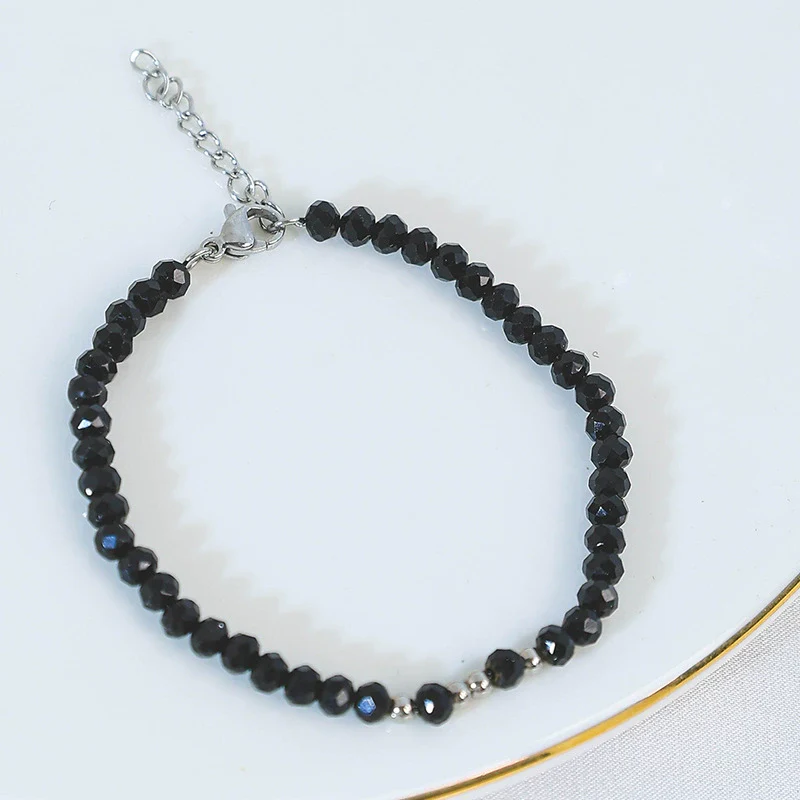 Handmade Titanium Steel Geometric Fashion Ol Women's Beaded Bracelet Jewelry - Image 7