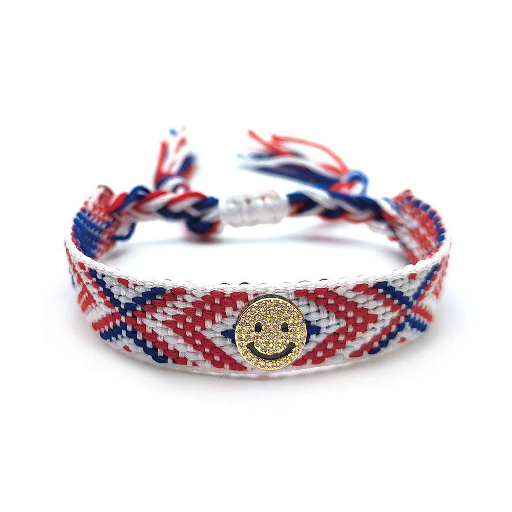 Handmade Woven Colorful Rope Geometric Smiley Bracelet For Men And Women - Image 10