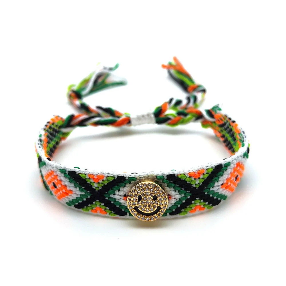 Handmade Woven Colorful Rope Geometric Smiley Bracelet For Men And Women - Image 14