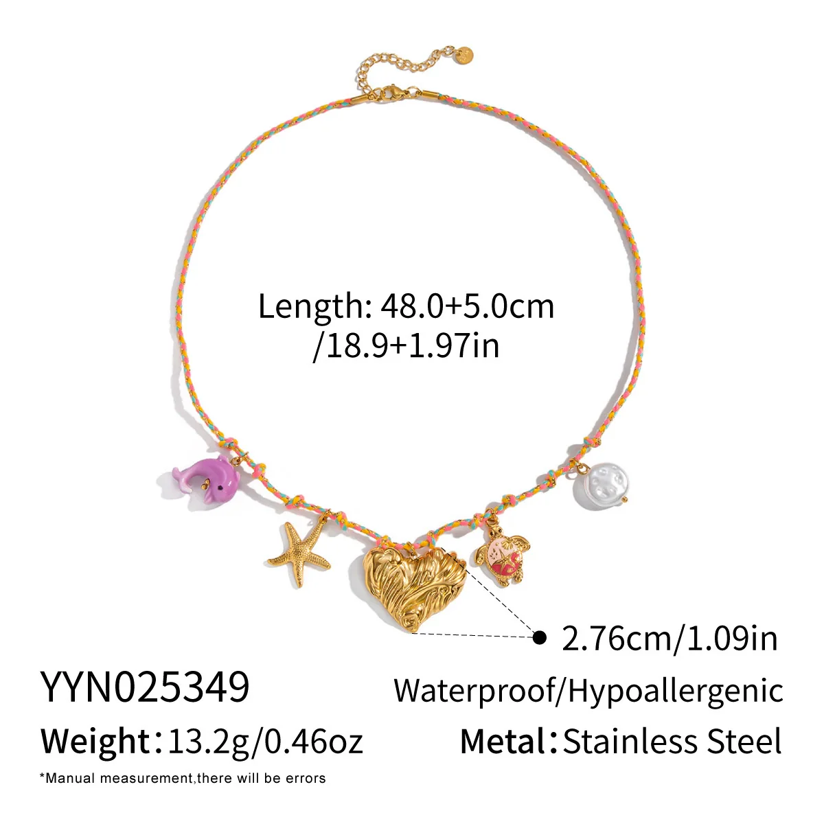 Handmade Woven Rope Chain 18K Real Gold Plated Animal Zodiac Heart Shaped Necklace Choker For Women - Image 13