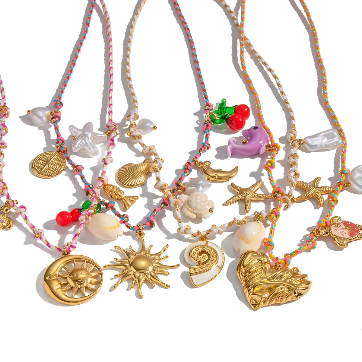 Handmade Woven Rope Chain 18K Real Gold Plated Animal Zodiac Heart Shaped Necklace Choker For Women - Image 5