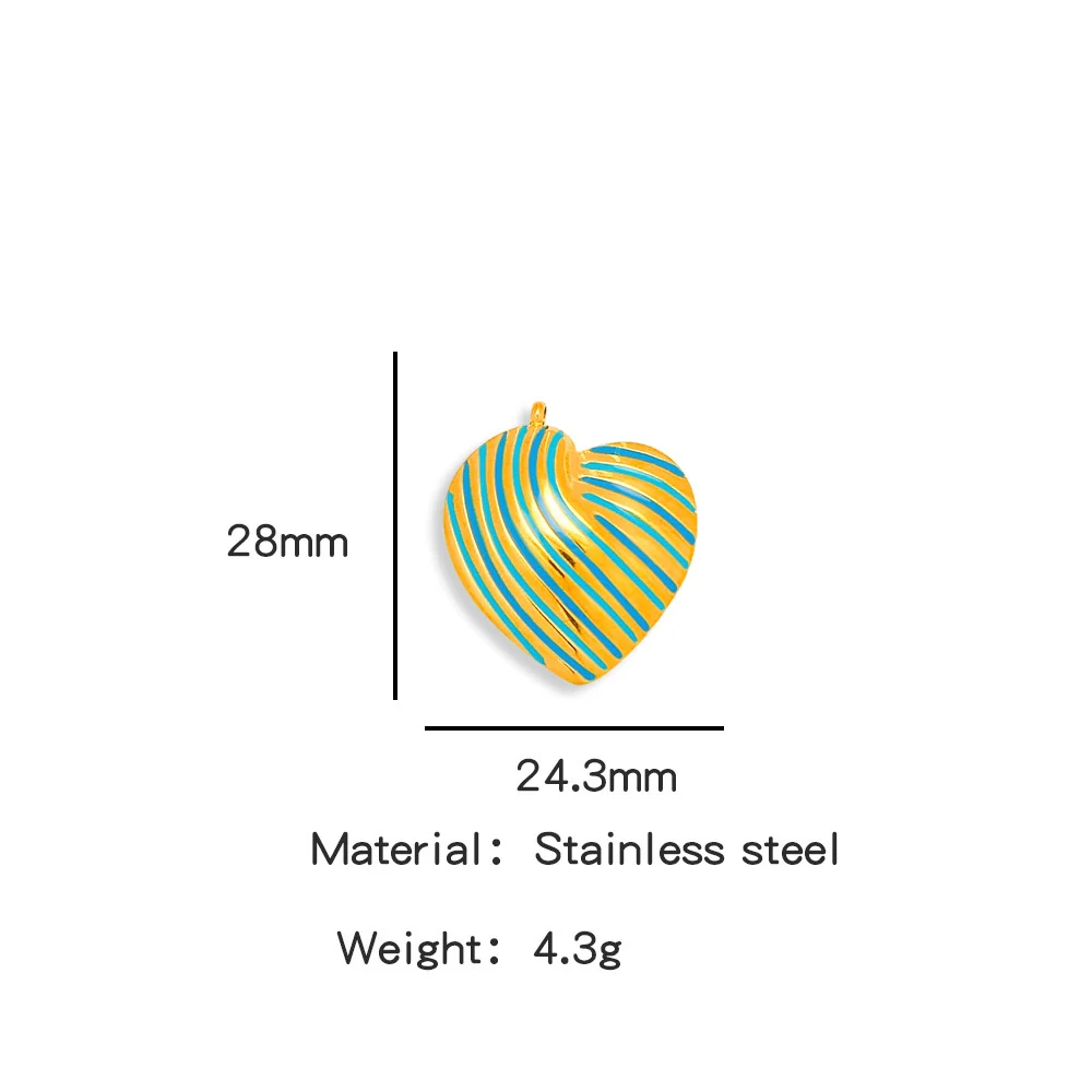 Heartshaped French Retro Stainless Steel Enamel Oil Drop Earrings - Image 17