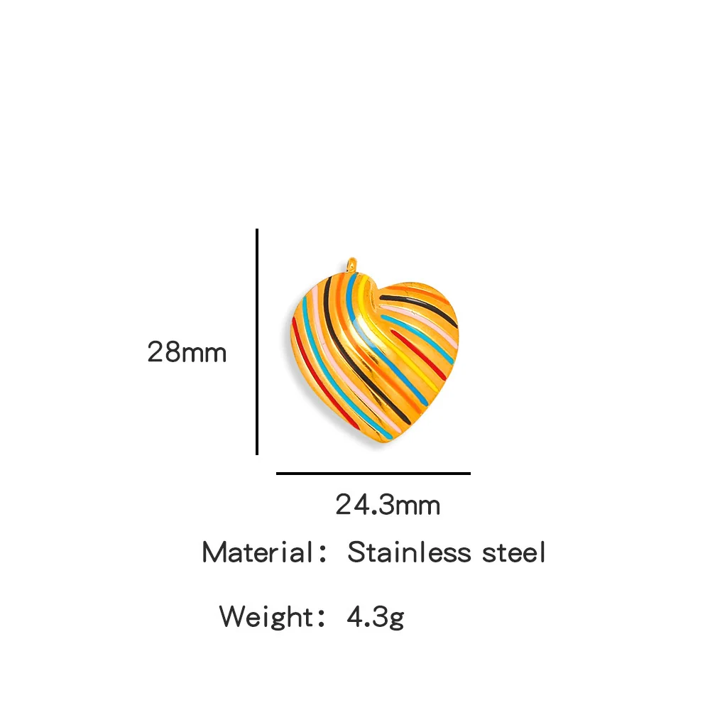 Heartshaped French Retro Stainless Steel Enamel Oil Drop Earrings - Image 24