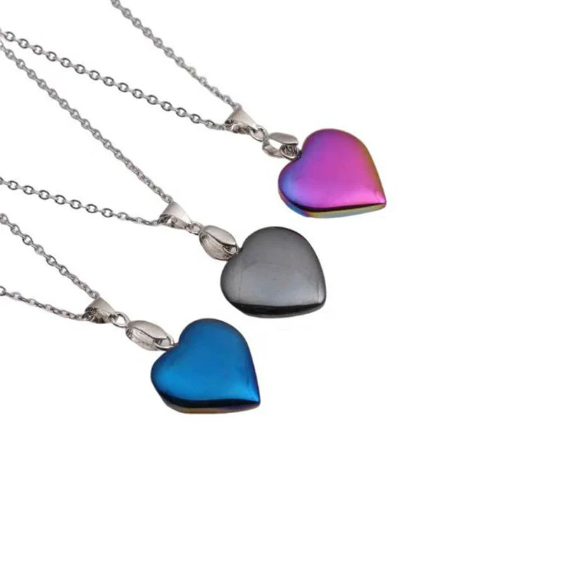 Heartshaped Pendant Necklace Alloy Stainless Steel Chain Handmade