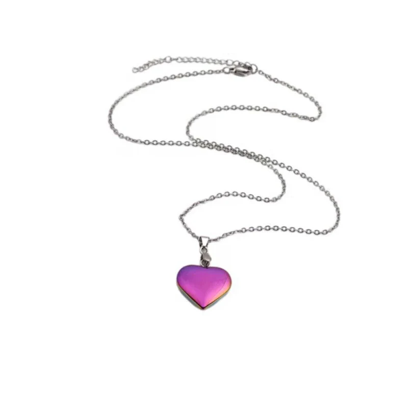 Heartshaped Pendant Necklace Alloy Stainless Steel Chain Handmade - Image 5