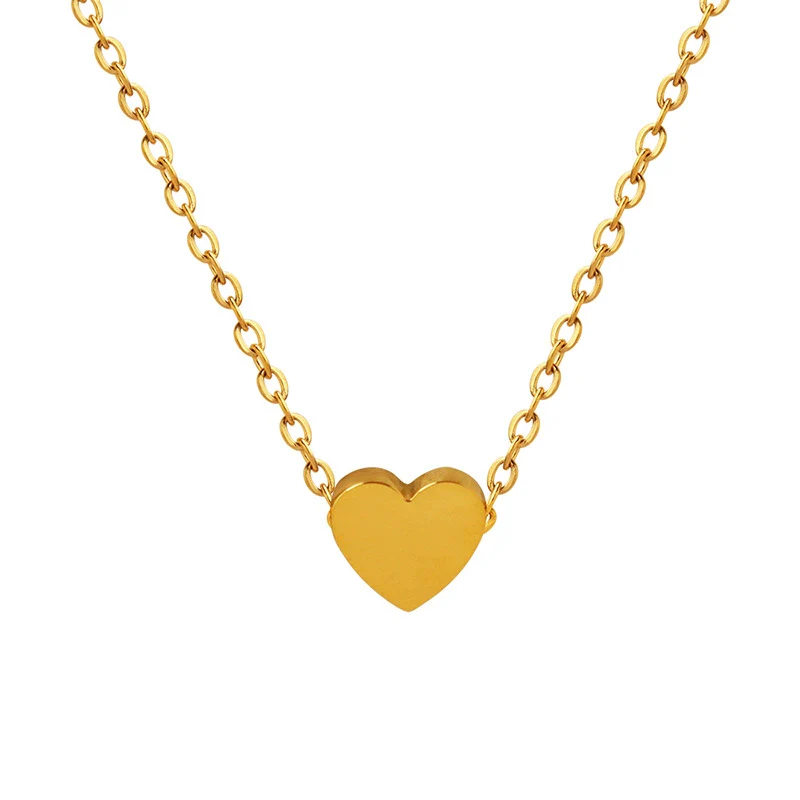 Heartshaped Titanium Steel Necklace Electroplated For Girls And Unisex Style - Image 4