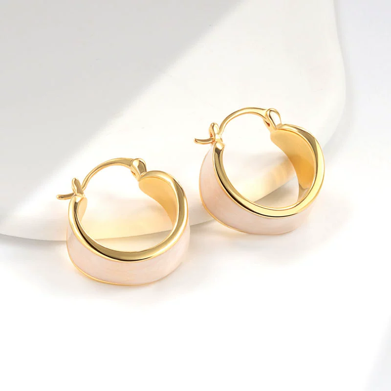 Herbal Style Geometric Copper 18K Gold Plated Drop Glaze Earrings For Women - Image 6