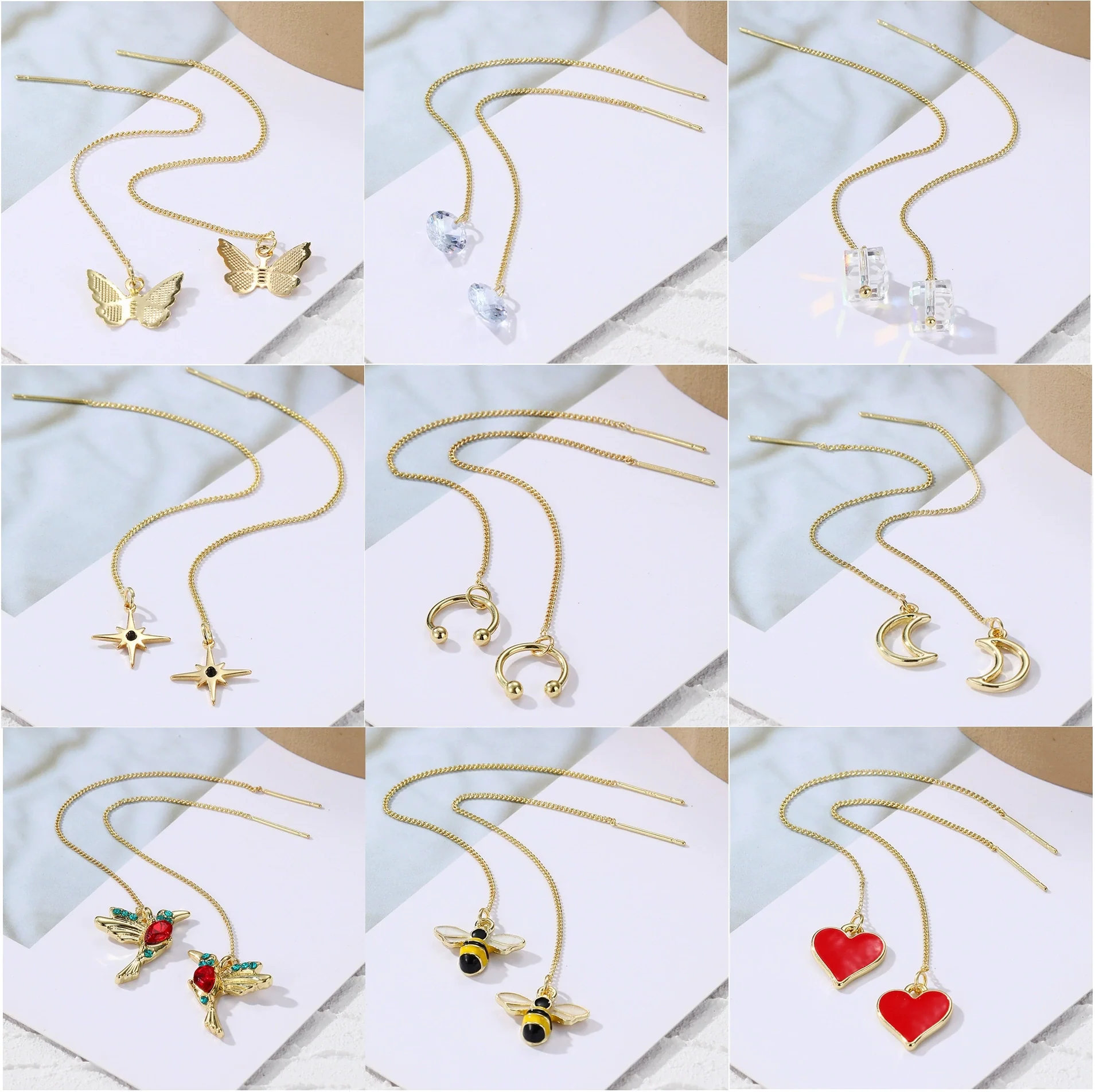 Highend Alloy Geometric Earrings For Women With Long Tassel And Butterfly Love Bird Design